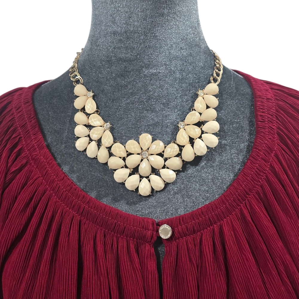 Statement Cream Floral Bib Necklace